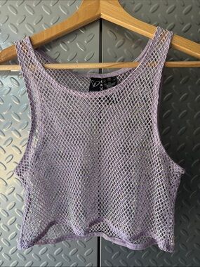 Windsor Lavender Mesh Cropped Tank Top